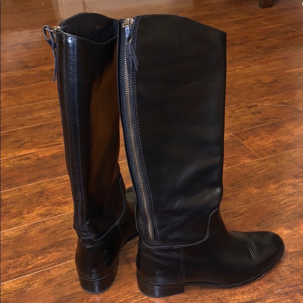 Black leather boots